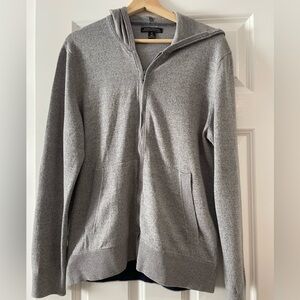 Banana Republic Cashmere Blend Full Zip Gray Long Sleeve Hoodie Men's Medium